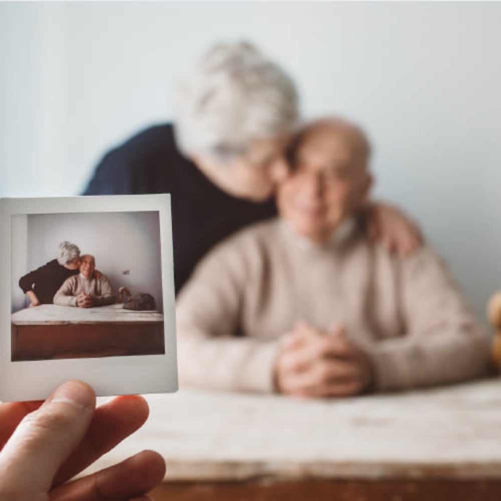 Two residents taking a photo at Anthology Senior Living in Chicago, Illinois