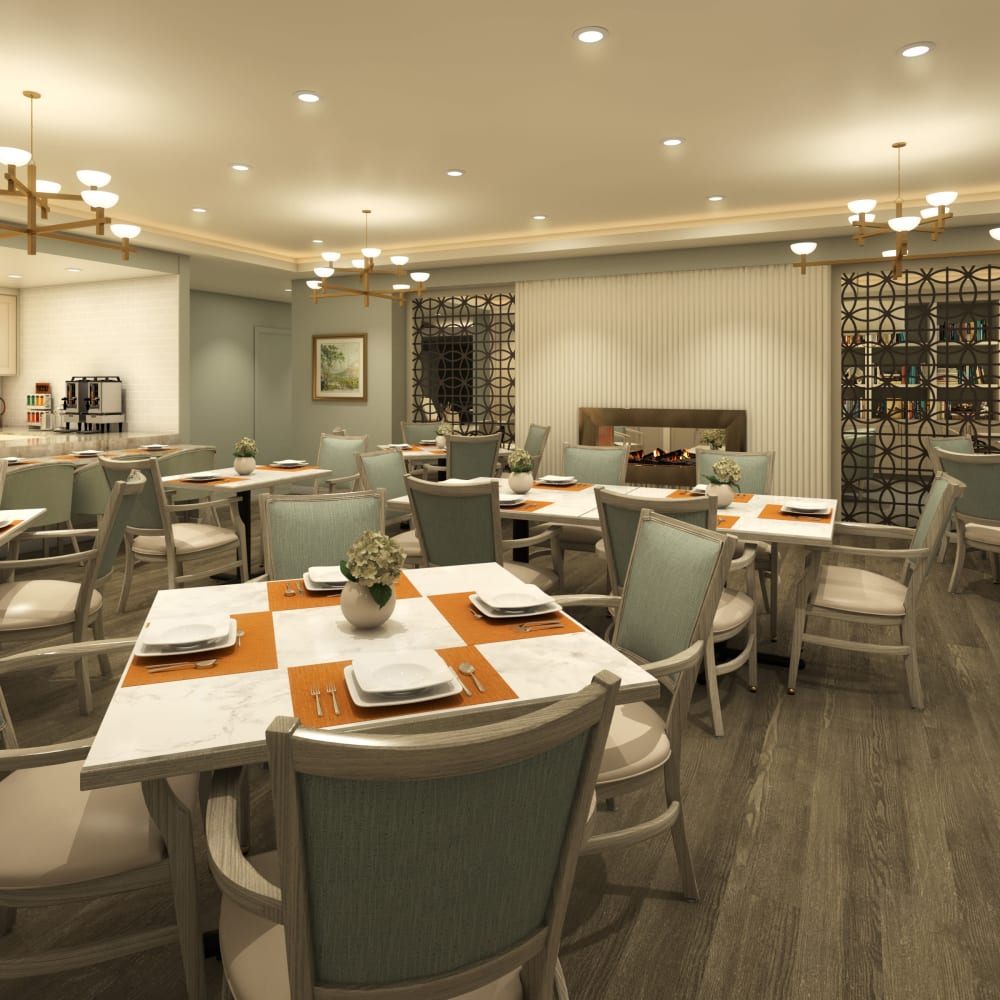 Dining area at Anthology of Highland Park in Dallas, Texas