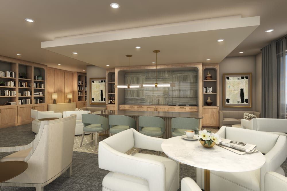 Pub and dining area at Anthology of Highland Park in Dallas, Texas