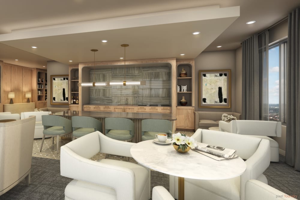 Dining room at Anthology of Highland Park in Dallas, Texas