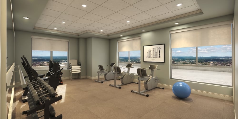 Gym at Anthology of Highland Park in Dallas, Texas