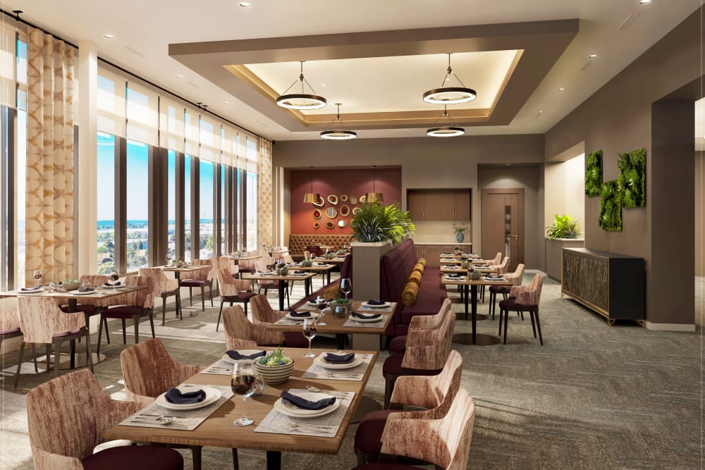 Resident dining area at Anthology of The Arboretum in Austin, Texas