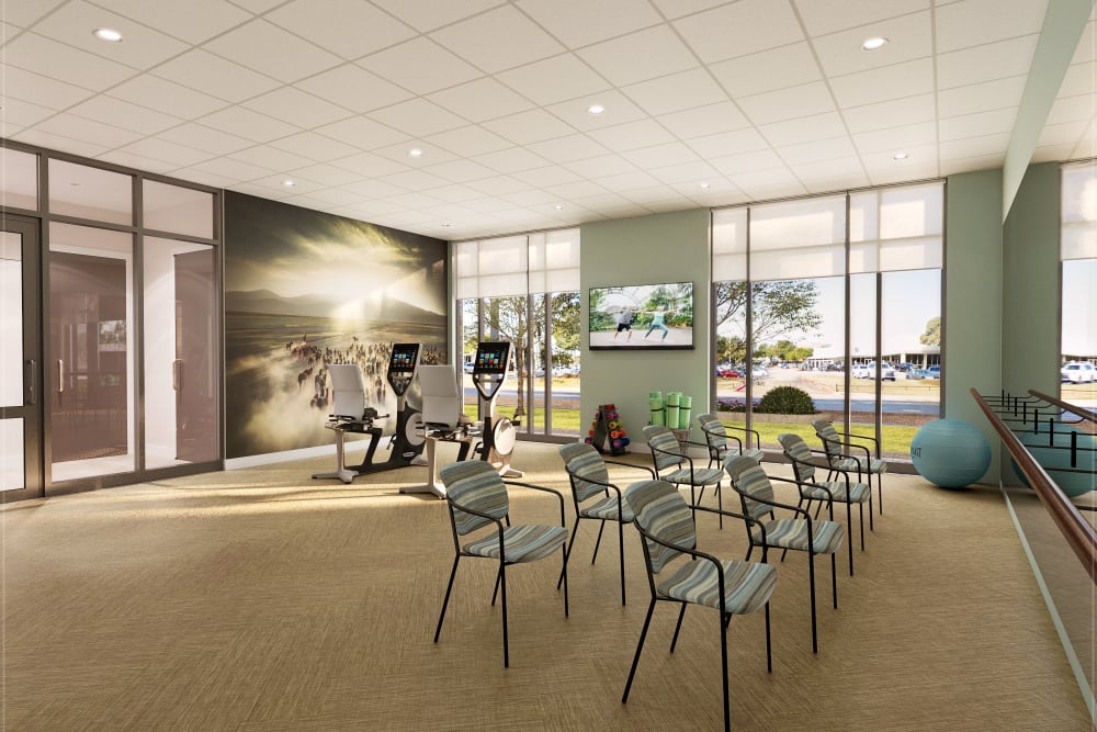 Fitness room at Anthology of The Arboretum in Austin, Texas