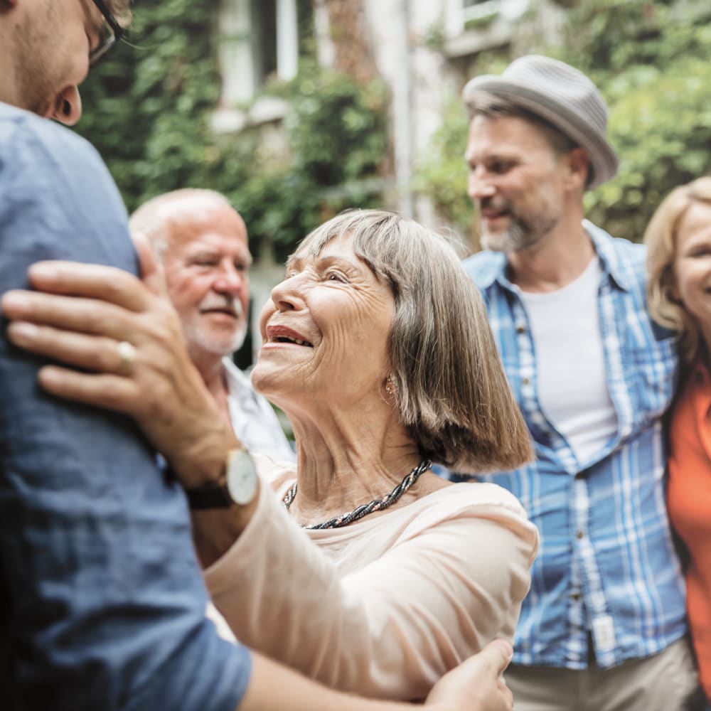 Residents dancing at a party at Anthology of The Arboretum in Austin, Texas
