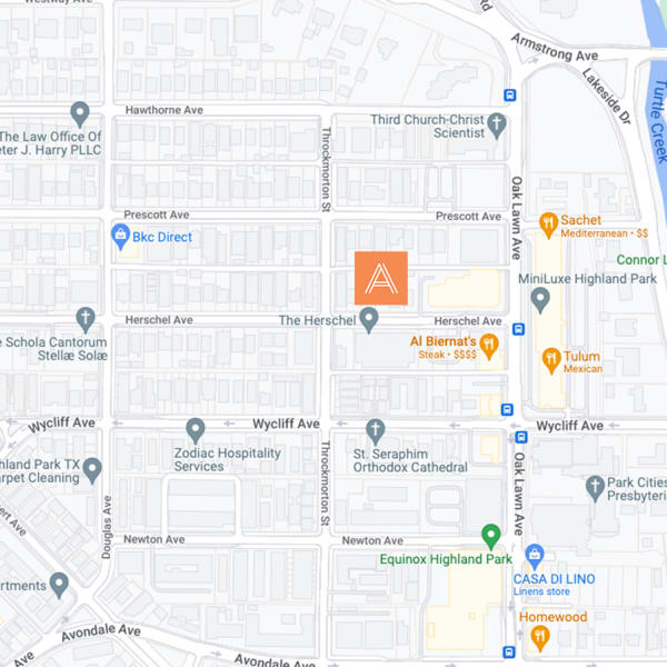 Map of Anthology of Highland Park in Dallas, Texas