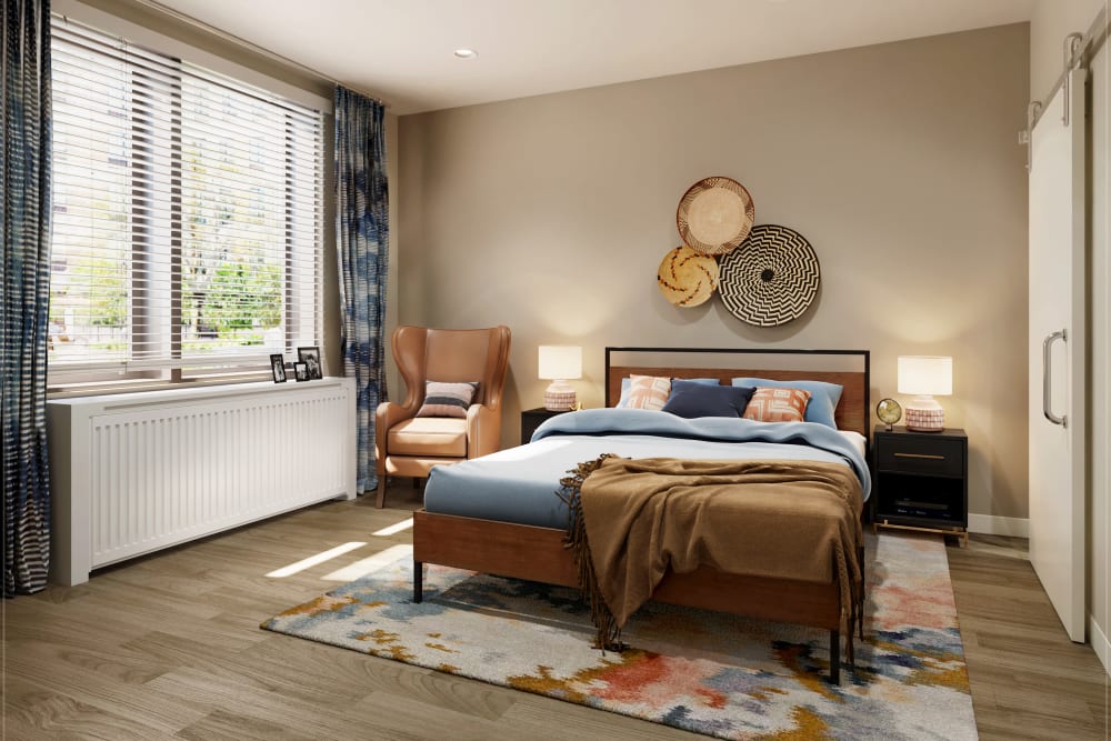 Resident bedroom at Anthology of The Arboretum in Austin, Texas