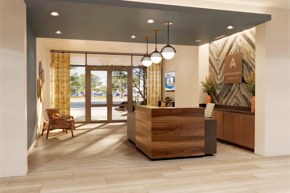 Main entrance and reception at Anthology of The Arboretum in Austin, Texas